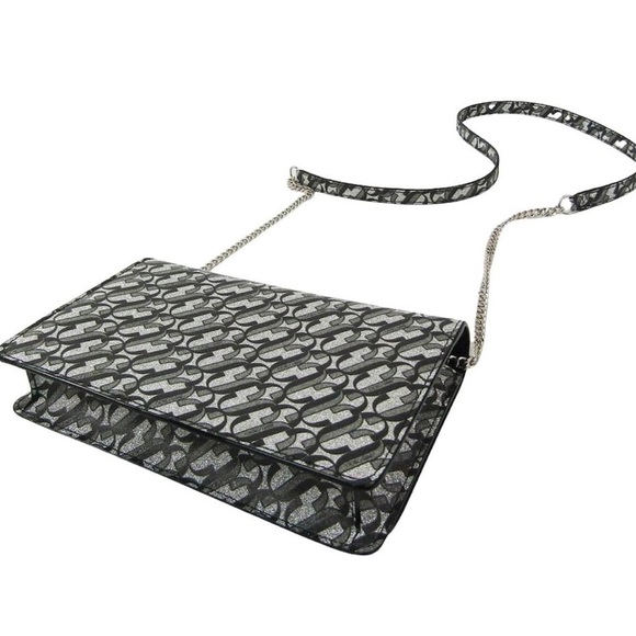 JIMMY CHOO Shoulder Bag PALASE Palace Chain Wallet JC Logo Leather Glitter - Picture 4 of 10